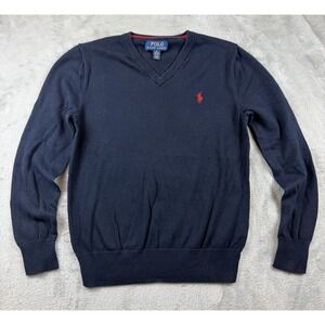 Polo Ralph Lauren Boys Size M (10-12) Navy Long Sleeve Pullover Sweater